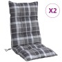 High back chair cushions 2 pcs gray plaid Oxford fabric by , Cushions for chairs and sofas - Ref: Foro24-377644, Price: 60,20...