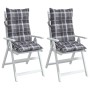 High back chair cushions 2 pcs gray plaid Oxford fabric by , Cushions for chairs and sofas - Ref: Foro24-377644, Price: 60,20...