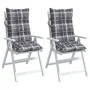 Kissen für Hochlehner, 2 Stück, grau kariertes Oxford-Gewebe von , Kissen für Stühle und Sofas - Ref: Foro24-377644, Preis: 5...