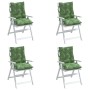 Low back chair cushions 4 pcs leaf print fabric by , Cushions for chairs and sofas - Ref: Foro24-377729, Price: 98,11 €, Disc...