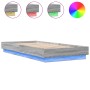 Estructura de cama con luces LED gris Sonoma 100x200 cm de , Camas y somieres - Ref: Foro24-839509, Precio: 106,35 €, Descuen...