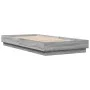Bed frame with LED lights Sonoma gray 100x200 cm by , Beds and slatted bases - Ref: Foro24-839509, Price: 105,11 €, Discount: %