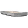 Bed frame with LED lights Sonoma gray 100x200 cm by , Beds and slatted bases - Ref: Foro24-839509, Price: 105,11 €, Discount: %