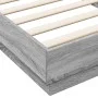 Bed frame with LED lights Sonoma gray 100x200 cm by , Beds and slatted bases - Ref: Foro24-839509, Price: 105,11 €, Discount: %