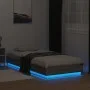 Bed frame with LED lights Sonoma gray 90x200 cm by , Beds and slatted bases - Ref: Foro24-839516, Price: 106,04 €, Discount: %