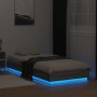 Estructura de cama con luces LED gris Sonoma 90x200 cm de , Camas y somieres - Ref: Foro24-839516, Precio: 107,29 €, Descuent...