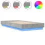 Concrete gray bed frame with LED lights 75x190 cm by , Beds and slatted bases - Ref: Foro24-839549, Price: 96,99 €, Discount: %