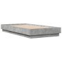 Estructura de cama con luces LED gris hormigón 75x190 cm de , Camas y somieres - Ref: Foro24-839549, Precio: 98,19 €, Descuen...