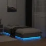 Concrete gray bed frame with LED lights 75x190 cm by , Beds and slatted bases - Ref: Foro24-839549, Price: 96,99 €, Discount: %
