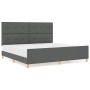 Estructura de cama con cabecera Gris oscuro 200 x 200 cm tela