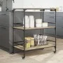 Küchenwagen aus Sonoma-Eichenholzwerkstoff, 100,5 x 50 x 105 cm von , Küchen- und Speisewagen - Ref: Foro24-842332, Preis: 78...