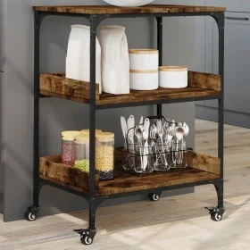 Smoked oak engineered wood kitchen cart 60x41x80.5 cm by , Kitchen and dining carts - Ref: Foro24-842403, Price: 57,22 €, Dis...