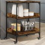 Smoked oak engineered wood kitchen cart 60x41x80.5 cm by , Kitchen and dining carts - Ref: Foro24-842403, Price: 58,04 €, Dis...
