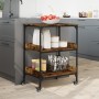 Smoked oak engineered wood kitchen cart 60x41x80.5 cm by , Kitchen and dining carts - Ref: Foro24-842403, Price: 58,04 €, Dis...