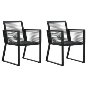 Gartenstühle 2 Einheiten aus schwarzem PVC-Rattan von vidaXL, Gartenstühle - Ref: Foro24-48572, Preis: 171,12 €, Rabatt: %