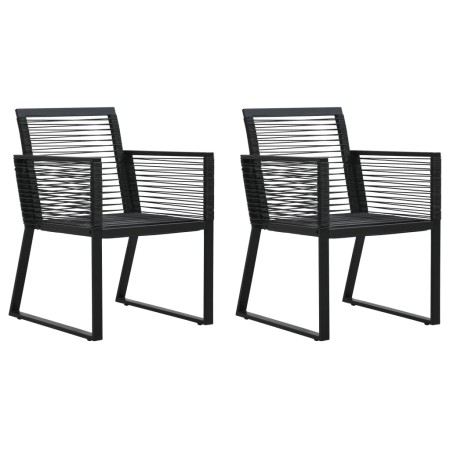 Gartenstühle 2 Einheiten aus schwarzem PVC-Rattan von vidaXL, Gartenstühle - Ref: Foro24-48572, Preis: 174,17 €, Rabatt: %