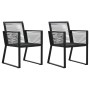 Gartenstühle 2 Einheiten aus schwarzem PVC-Rattan von vidaXL, Gartenstühle - Ref: Foro24-48572, Preis: 174,17 €, Rabatt: %