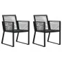 Sillas de jardín 2 unidades ratán de PVC negro de vidaXL, Sillas de jardín - Ref: Foro24-48572, Precio: 180,29 €, Descuento: %