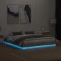 Bed frame with LED lights Sonoma oak 180x200 cm by , Beds and slatted bases - Ref: Foro24-3209774, Price: 152,17 €, Discount: %