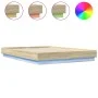 Bed frame with LED lights Sonoma oak 160x200 cm by , Beds and slatted bases - Ref: Foro24-3209781, Price: 148,82 €, Discount: %