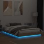Bed frame with LED lights Sonoma oak 160x200 cm by , Beds and slatted bases - Ref: Foro24-3209781, Price: 150,21 €, Discount: %