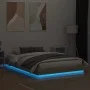 Bed frame with LED lights Sonoma oak 160x200 cm by , Beds and slatted bases - Ref: Foro24-3209781, Price: 148,82 €, Discount: %