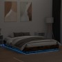 Bettgestell mit LED-Leuchten, geräucherte Eiche, 160 x 200 cm von , Betten und Lattenroste - Ref: Foro24-3209783, Preis: 184,...