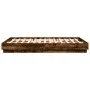 Bed frame with LED lights smoked oak 160x200 cm by , Beds and slatted bases - Ref: Foro24-3209783, Price: 181,31 €, Discount: %