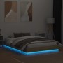 Bettgestell mit LED-Leuchten Sonoma-Eiche 150x200 cm von , Betten und Lattenroste - Ref: Foro24-3209788, Preis: 179,32 €, Rab...