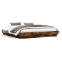 Bed frame with LED lights smoked oak 180x200 cm by , Beds and slatted bases - Ref: Foro24-3209776, Price: 188,28 €, Discount: %