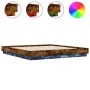 Estructura de cama con luces LED roble ahumado 180x200 cm de , Camas y somieres - Ref: Foro24-3209776, Precio: 185,36 €, Desc...