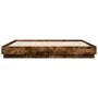 Bed frame with LED lights smoked oak 180x200 cm by , Beds and slatted bases - Ref: Foro24-3209776, Price: 185,38 €, Discount: %