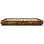 Bed frame with LED lights smoked oak 180x200 cm by , Beds and slatted bases - Ref: Foro24-3209776, Price: 188,28 €, Discount: %