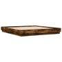 Bed frame with LED lights smoked oak 180x200 cm by , Beds and slatted bases - Ref: Foro24-3209776, Price: 188,28 €, Discount: %