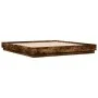 Bed frame with LED lights smoked oak 180x200 cm by , Beds and slatted bases - Ref: Foro24-3209776, Price: 185,38 €, Discount: %