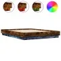 Bed frame with LED lights smoked oak 140x200 cm by , Beds and slatted bases - Ref: Foro24-3209797, Price: 174,17 €, Discount: %