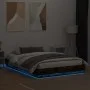 Bed frame with LED lights smoked oak 140x200 cm by , Beds and slatted bases - Ref: Foro24-3209797, Price: 174,17 €, Discount: %