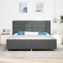 Estructura de cama con cabecera Gris oscuro 200 x 200 cm tela