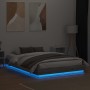Bed frame with LED lights Sonoma gray 120x200 cm by , Beds and slatted bases - Ref: Foro24-3209805, Price: 141,67 €, Discount: %