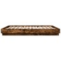 Estructura de cama con luces LED roble ahumado 200x200 cm de , Camas y somieres - Ref: Foro24-3209769, Precio: 157,70 €, Desc...