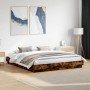 Smoked oak engineered wood bed frame 200x200cm by , Beds and slatted bases - Ref: Foro24-3209832, Price: 143,58 €, Discount: %