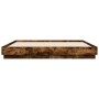 Smoked oak engineered wood bed frame 200x200cm by , Beds and slatted bases - Ref: Foro24-3209832, Price: 143,58 €, Discount: %