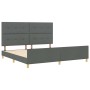 Estructura de cama con cabecera Gris oscuro 200 x 200 cm tela