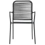 Sillas de jardín 2 unidades cuerda de algodón y acero negro by vidaXL, Garden chairs - Ref: Foro24-48568, Price: 90,81 €, Dis...