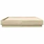 Sonoma oak engineered wood bed frame 135x190 cm by , Beds and slatted bases - Ref: Foro24-3209879, Price: 117,50 €, Discount: %