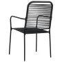Sillas de jardín 2 unidades cuerda de algodón y acero negro by vidaXL, Garden chairs - Ref: Foro24-48568, Price: 90,81 €, Dis...