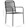 Sillas de jardín 2 unidades cuerda de algodón y acero negro by vidaXL, Garden chairs - Ref: Foro24-48568, Price: 90,81 €, Dis...