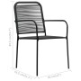 Sillas de jardín 2 unidades cuerda de algodón y acero negro by vidaXL, Garden chairs - Ref: Foro24-48568, Price: 91,71 €, Dis...