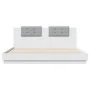 Bed frame with headboard and white LED lights 160x200 cm by , Beds and slatted bases - Ref: Foro24-3209996, Price: 204,04 €, ...