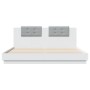 Estructura de cama con cabecero y luces LED blanco 160x200 cm de , Camas y somieres - Ref: Foro24-3209996, Precio: 206,69 €, ...